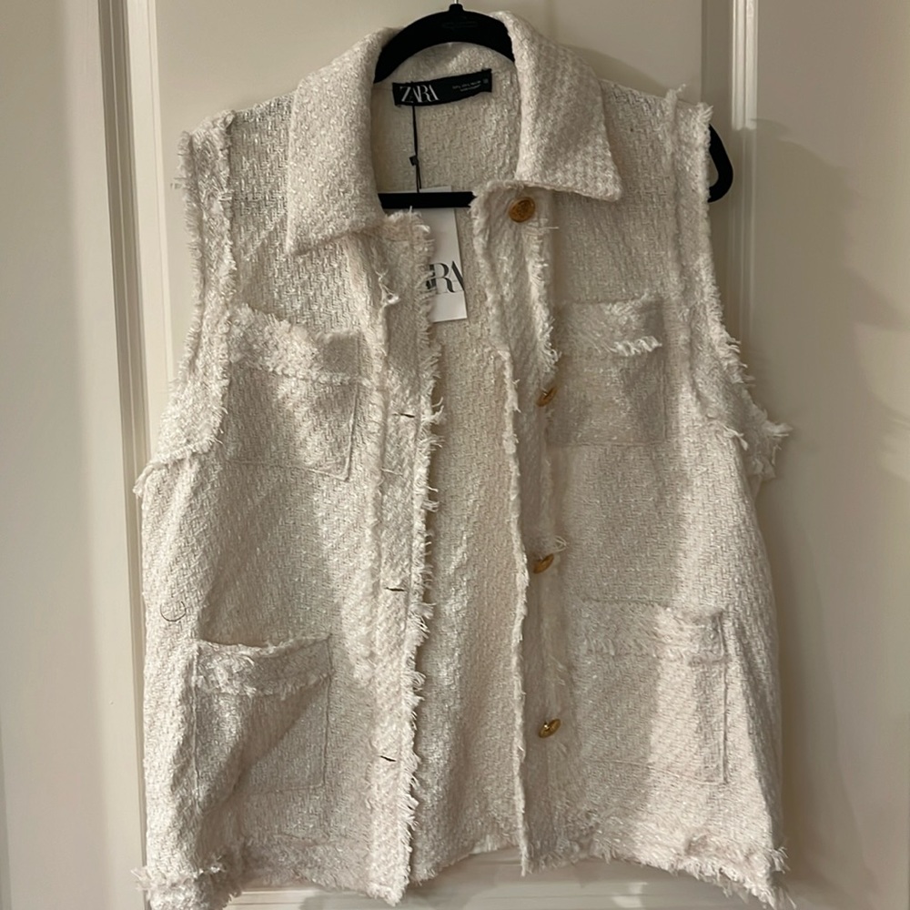 Zara Tweed Vest Size L